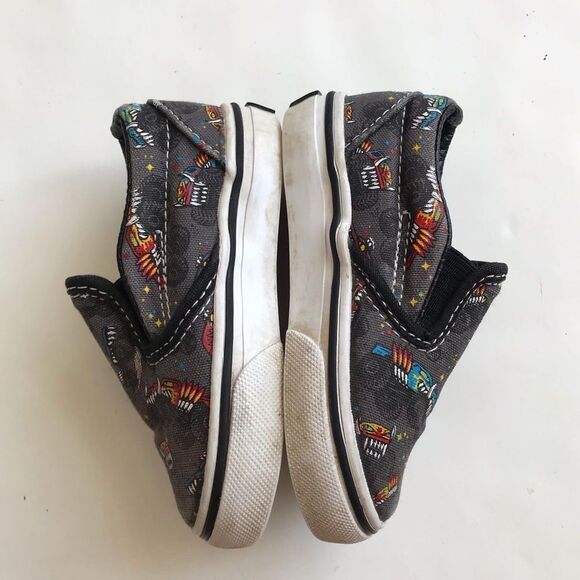 Vans monster truck print slip on shoes GUC - visible wear  size 4-5 toddler - Picture 4 of 10